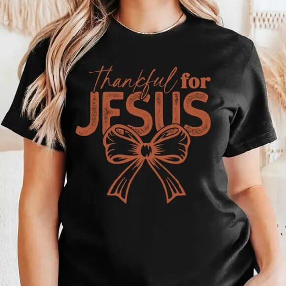 Thankful For Jesus Shirt, Fall Graphic Shirt - Picture 1 of 4